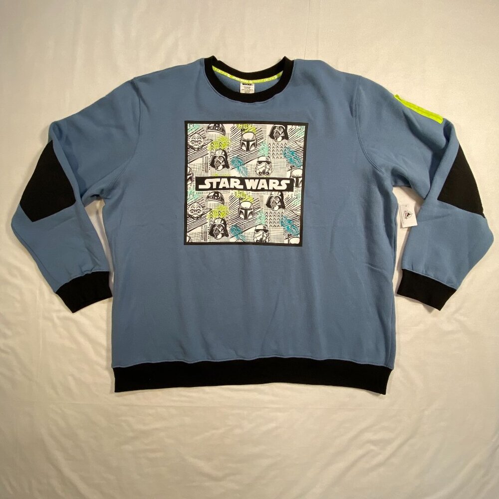 Star Wars Sweatshirt XXL Blue NWT Disney Parks Merch Galaxies Edge Darth Vader
